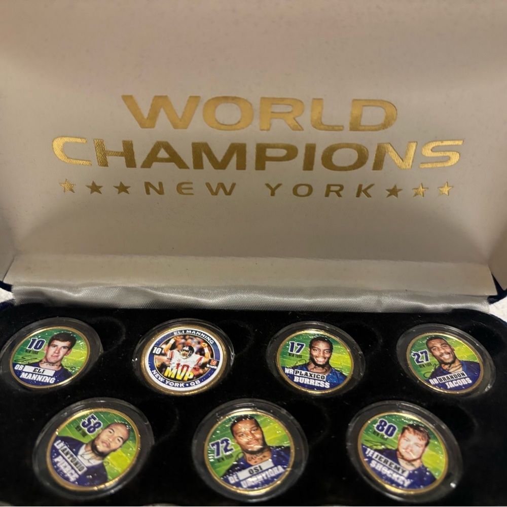 NEW YORK GIANTS CHAMPIONS 24KT GOLD PLATED NY STATE QUARTERS 2007